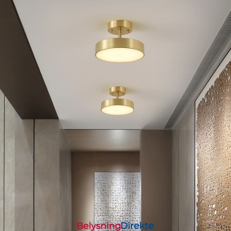 Mini Rund Taklampe I Gullkobber