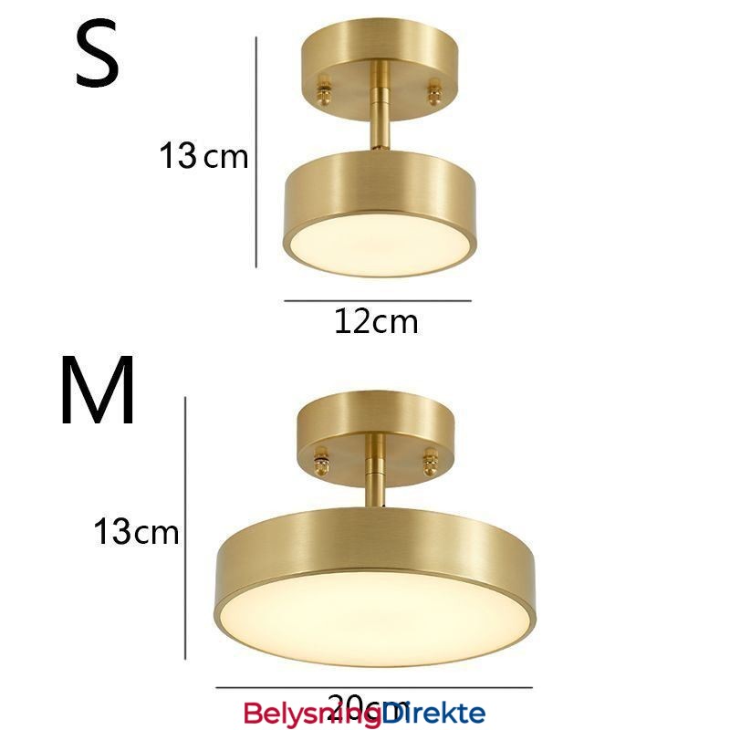 Mini Rund Taklampe I Gullkobber