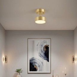 Mini Rund Taklampe I Gullkobber