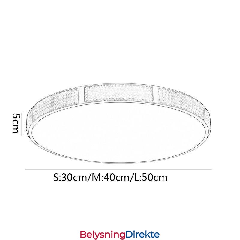 Innfelt Taklampe Runde Lysarmaturer Trefarget Dimming