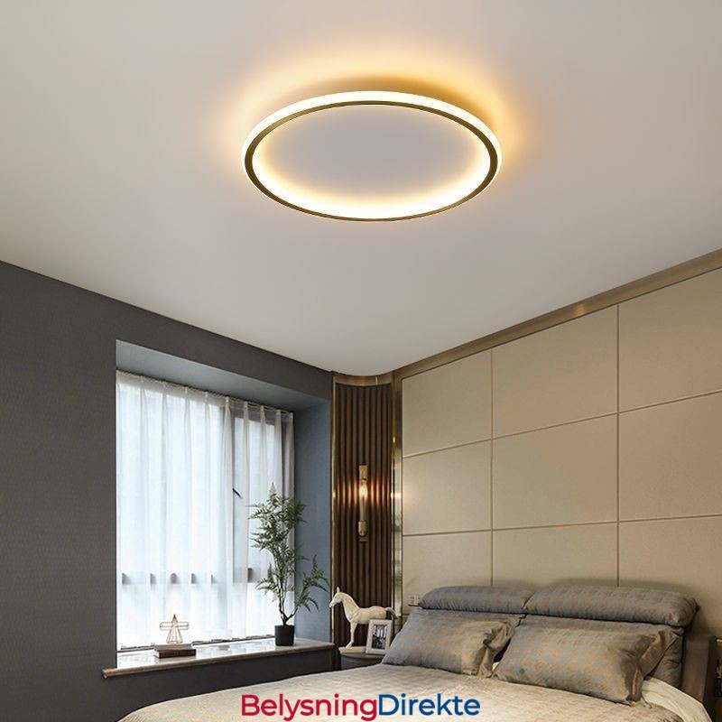Innfelt Taklampe Runde Lysarmaturer Trefarget Dimming