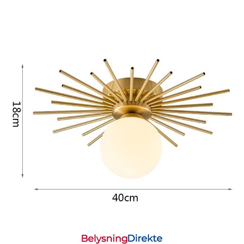 Moderne 1-Lyss Innfelt Taklampe Globeformet Taklampe