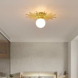 Moderne 1-Lyss Innfelt Taklampe Globeformet Taklampe
