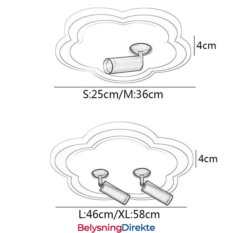 Innfelt Akryl Blomsterformet Taklampe Spotlight
