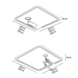 Firkantet, Innfelt Taklampe I Akryl