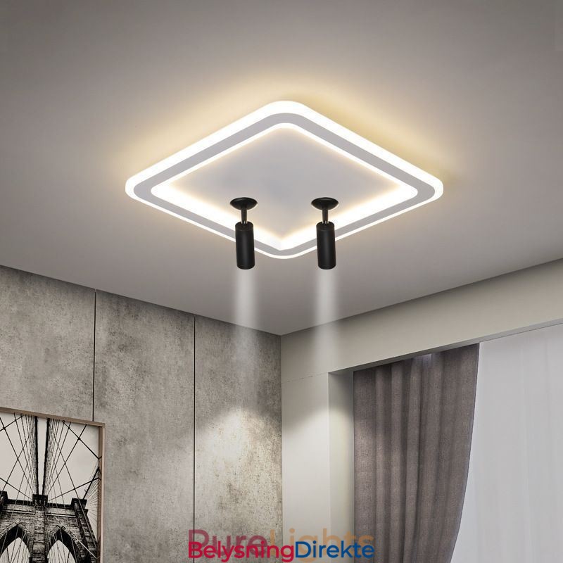 Firkantet, Innfelt Taklampe I Akryl