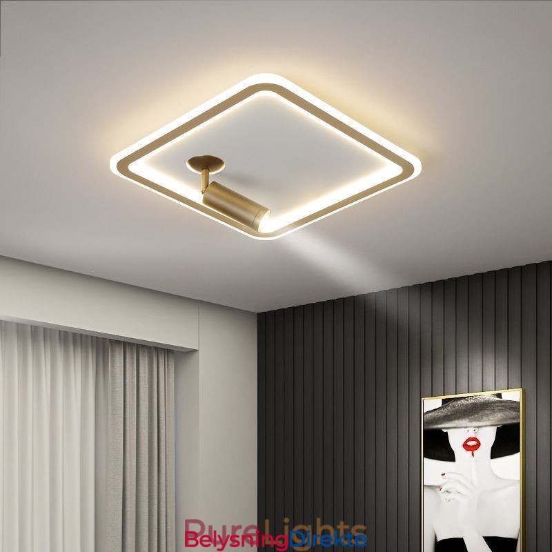 Firkantet, Innfelt Taklampe I Akryl