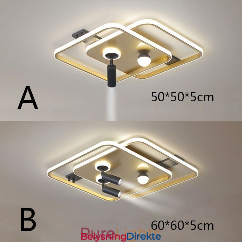 Firkantet, Innfelt Akryl Taklampe Spotlight