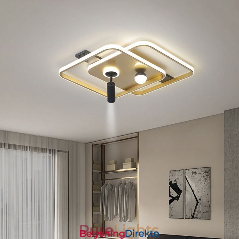 Firkantet, Innfelt Akryl Taklampe Spotlight