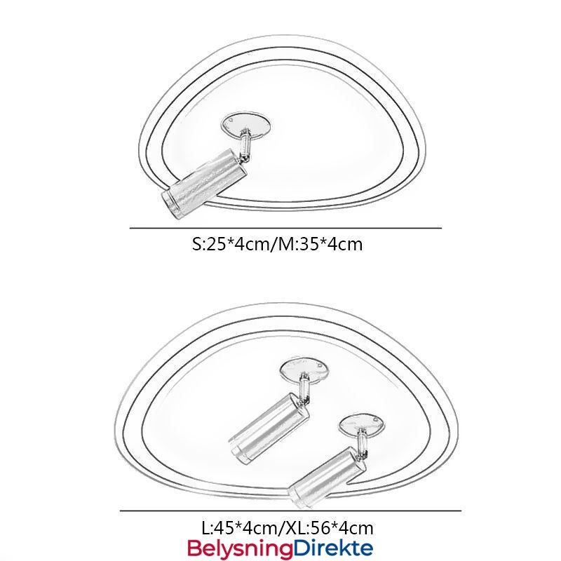 Taklampe I Akryl, Trekantet, Innfelt Spotlight
