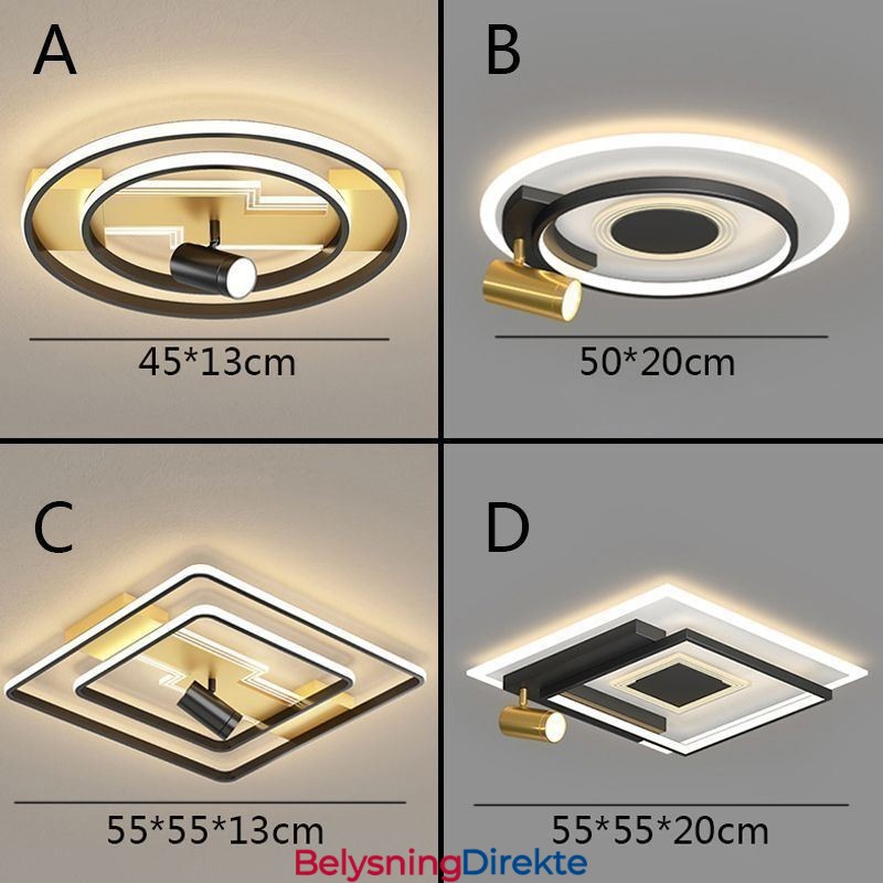 Geometrisk Innfelt Akryl Taklampe Spotlight