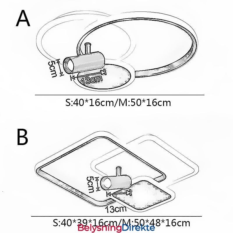 Kreativ Taklampe I Akryl Med Spotlight Og Innfelt Tak