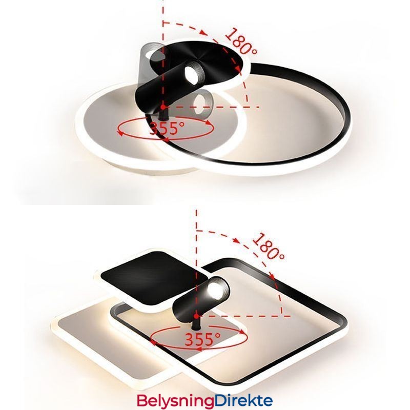 Kreativ Taklampe I Akryl Med Spotlight Og Innfelt Tak