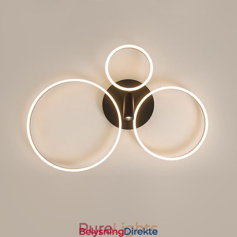 Taklampe Med Børstet Gullfarget Halo-Ringbelysning Spotlight