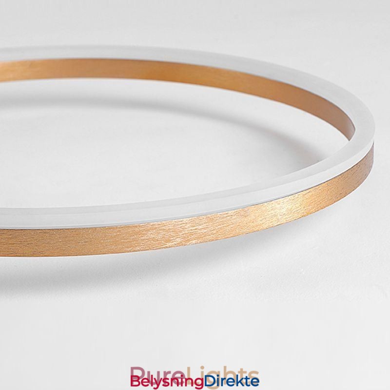 Taklampe Med Børstet Gullfarget Halo-Ringbelysning Spotlight