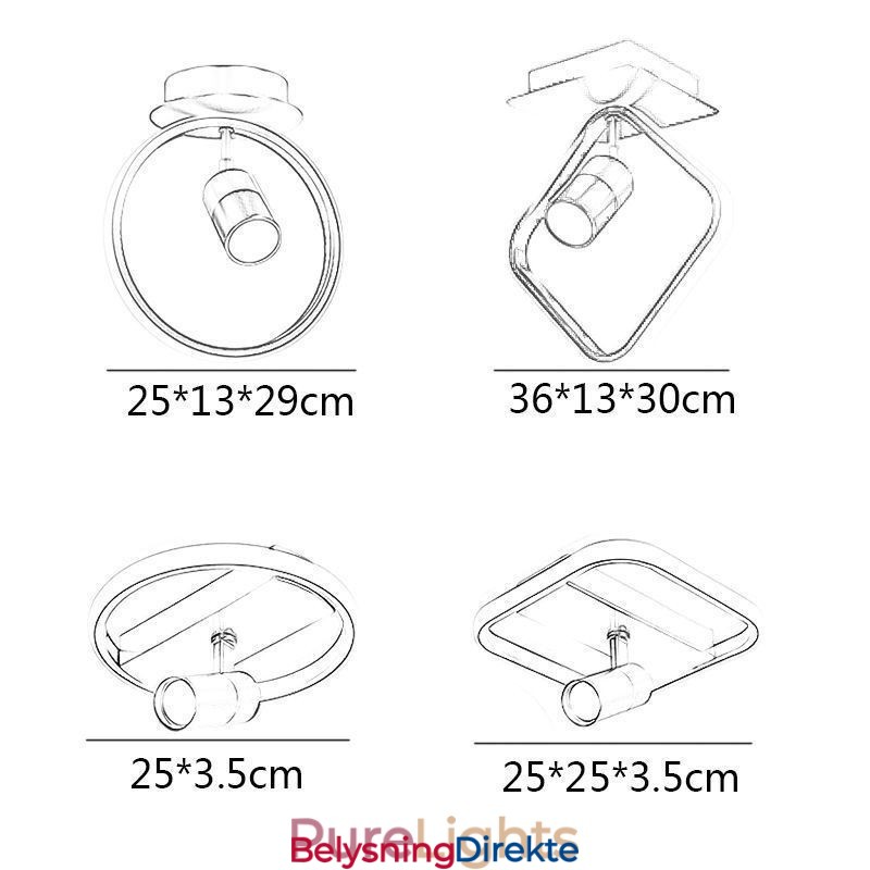 Akryl Taklampe Minimalistisk Dekorasjonslampe Spotlight