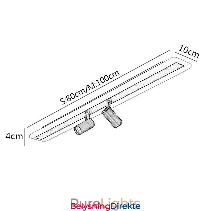 Lineær, Innfelt Akryl Taklampe Spotlight