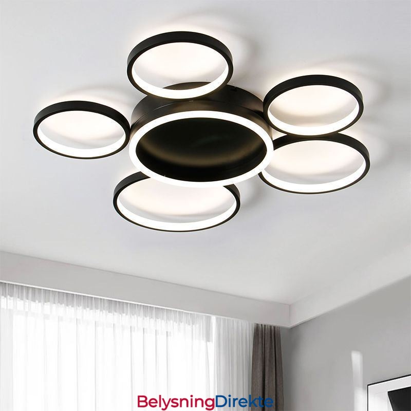 6-Ringers Akryl Innfelt Moderne Taklampe