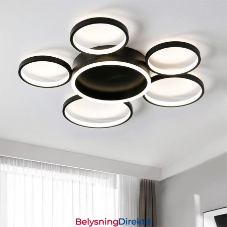 6-Ringers Akryl Innfelt Moderne Taklampe