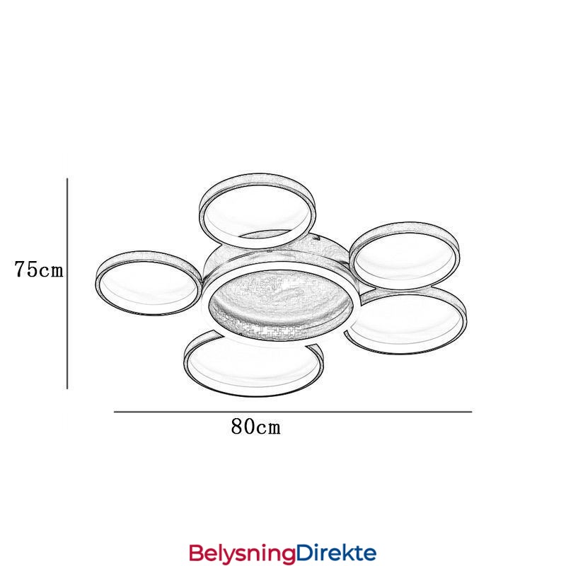6-Ringers Akryl Innfelt Moderne Taklampe