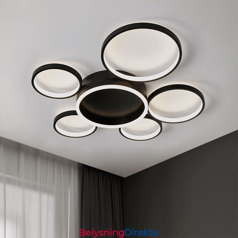 6-Ringers Akryl Innfelt Moderne Taklampe