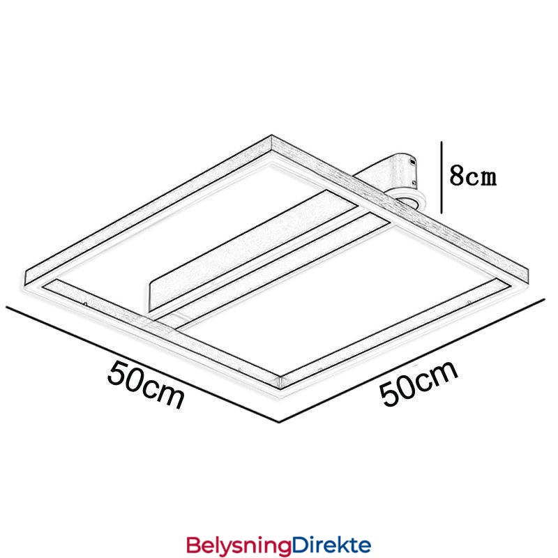 Akryl Firkantet Innfelt Taklampe