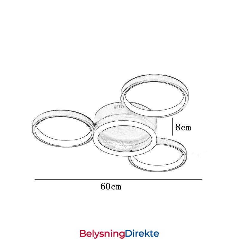 4-Rings Innfelt Taklampe