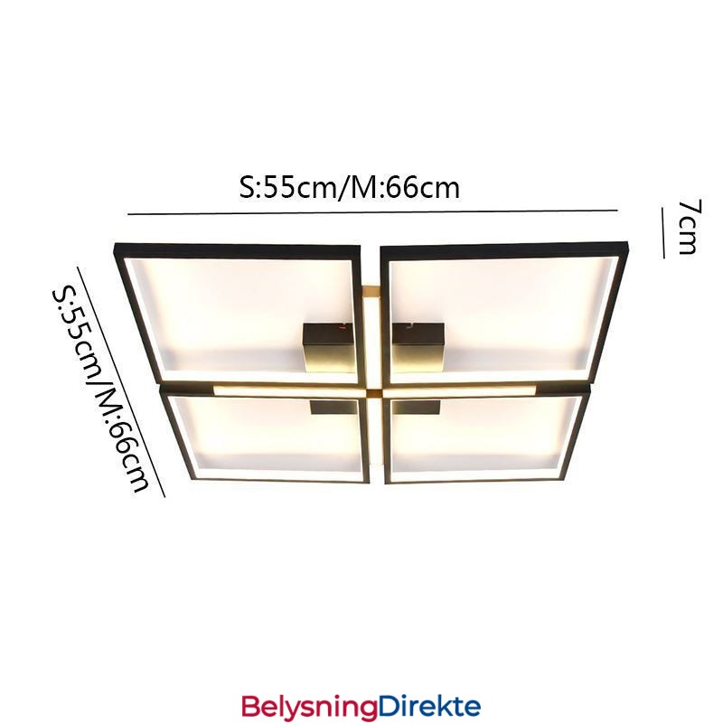 Firkantet, Innfelt Taklampe I Akryl, Dekorativ Lampe