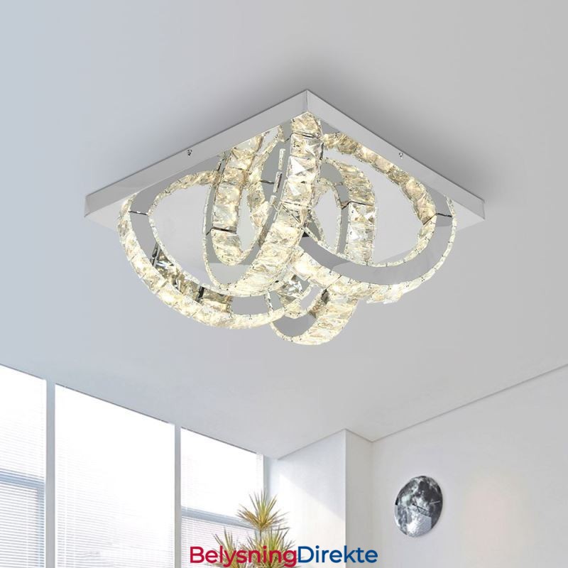 Krystall Taklampe Med Halv Ringformet Innfelling