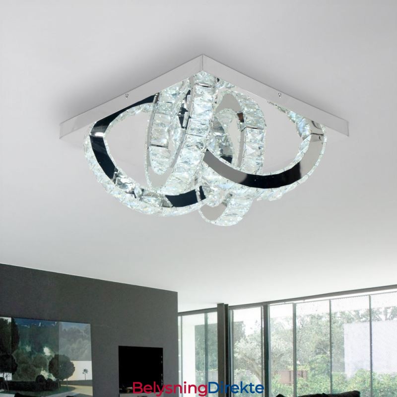 Krystall Taklampe Med Halv Ringformet Innfelling