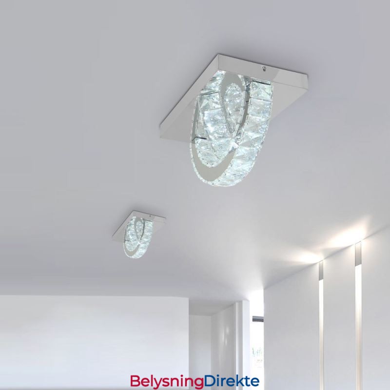 Krystall Taklampe Med Halv Ringformet Innfelling