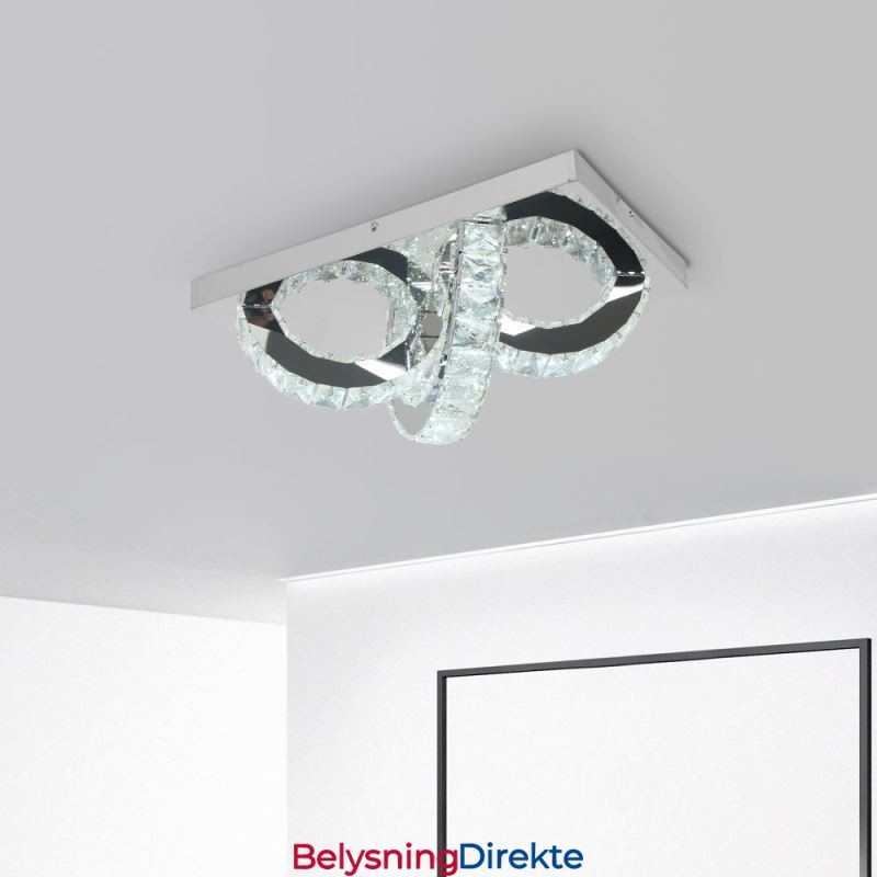 Krystall Taklampe Med Halv Ringformet Innfelling