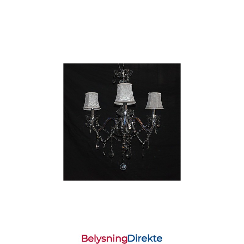 Moderne, Praktfull Lysekrone Med 3 Lys Og Krystallarm
