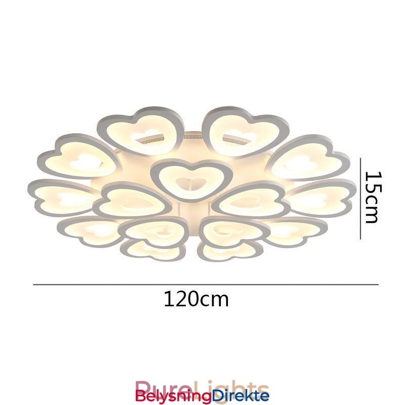Hjerteformet Kronbladslampe I Takmontering