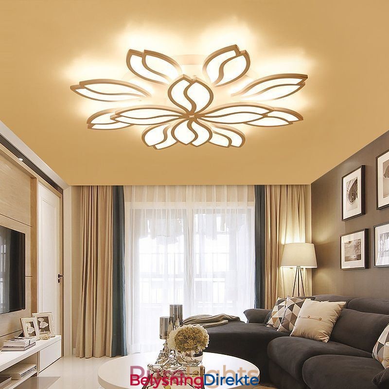 Taklampe I Akryl Med Blomstermotiv