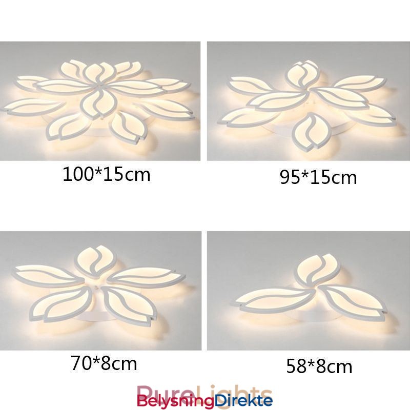 Taklampe I Akryl Med Blomstermotiv