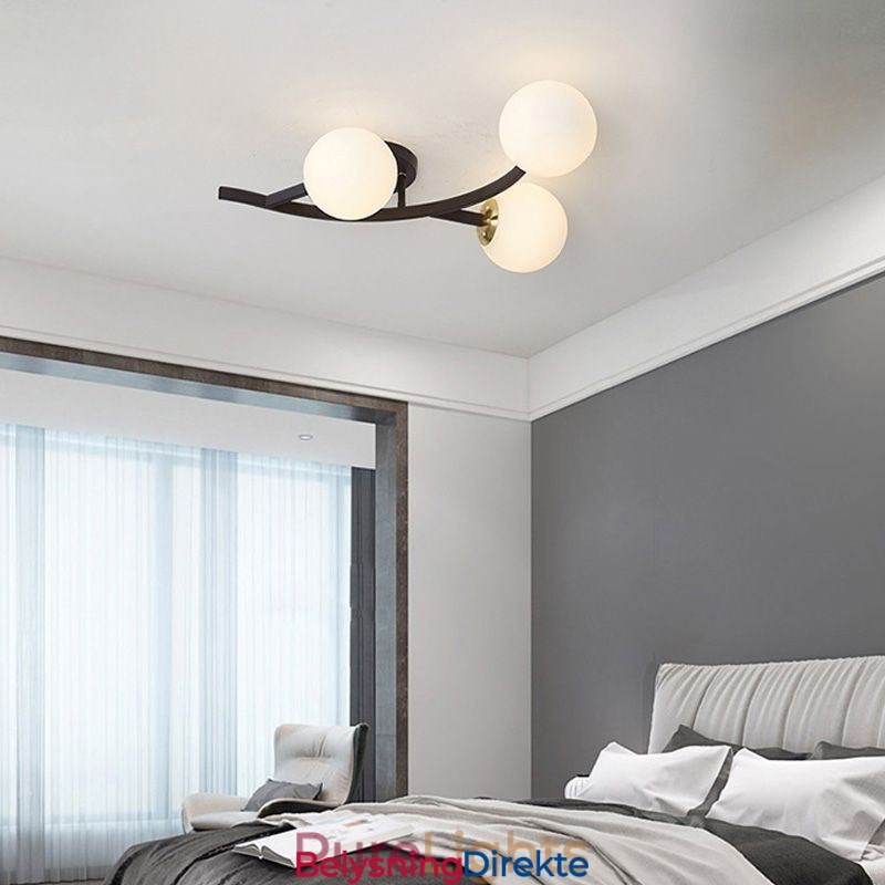 Moderne Minimalistisk Gren Innfelt Glasskuletaklampe