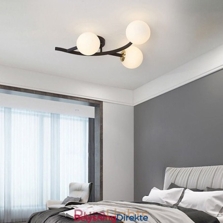 Moderne Minimalistisk Gren Innfelt Glasskuletaklampe