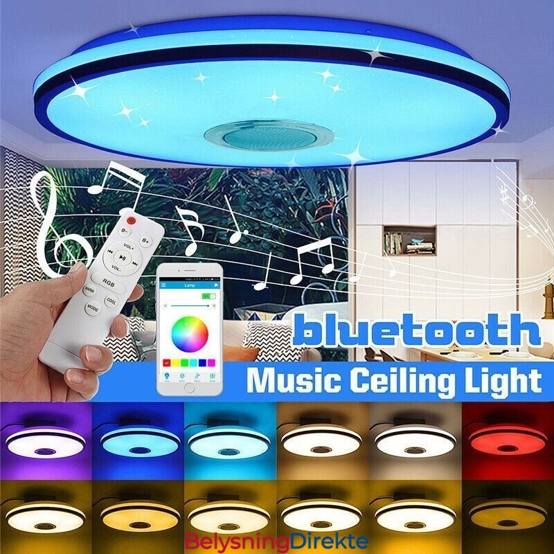 Fargerik Taklampe Med Innfelt Montering Og Timerfunksjon For Bluetooth-Høyttaler