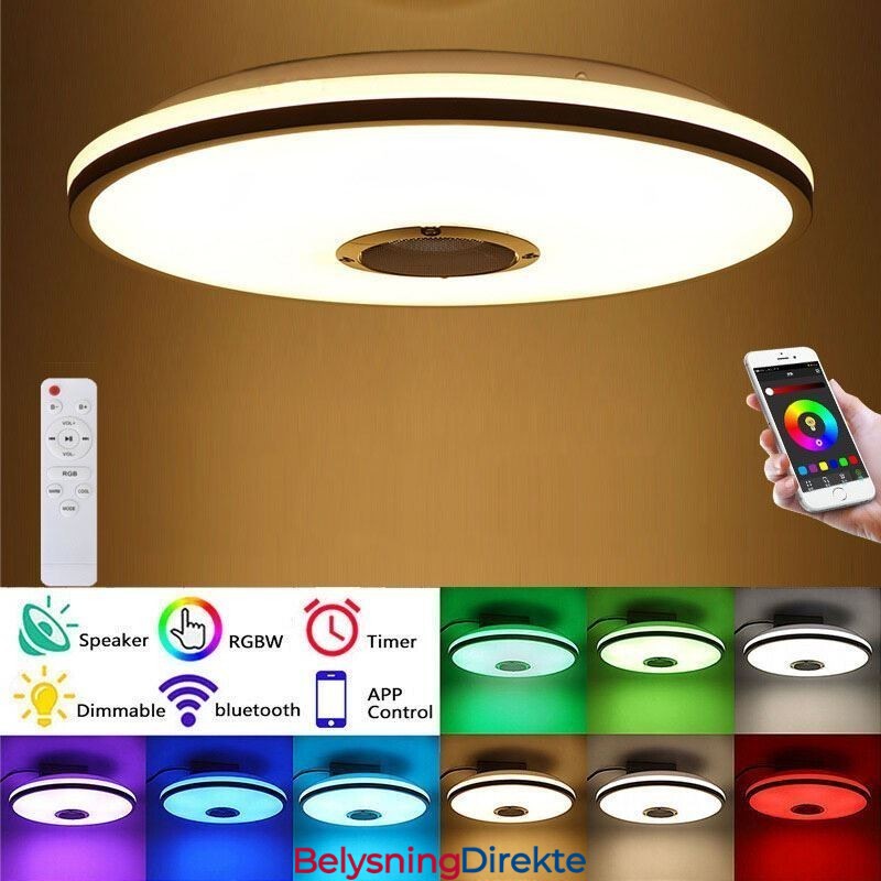 Fargerik Taklampe Med Innfelt Montering Og Timerfunksjon For Bluetooth-Høyttaler