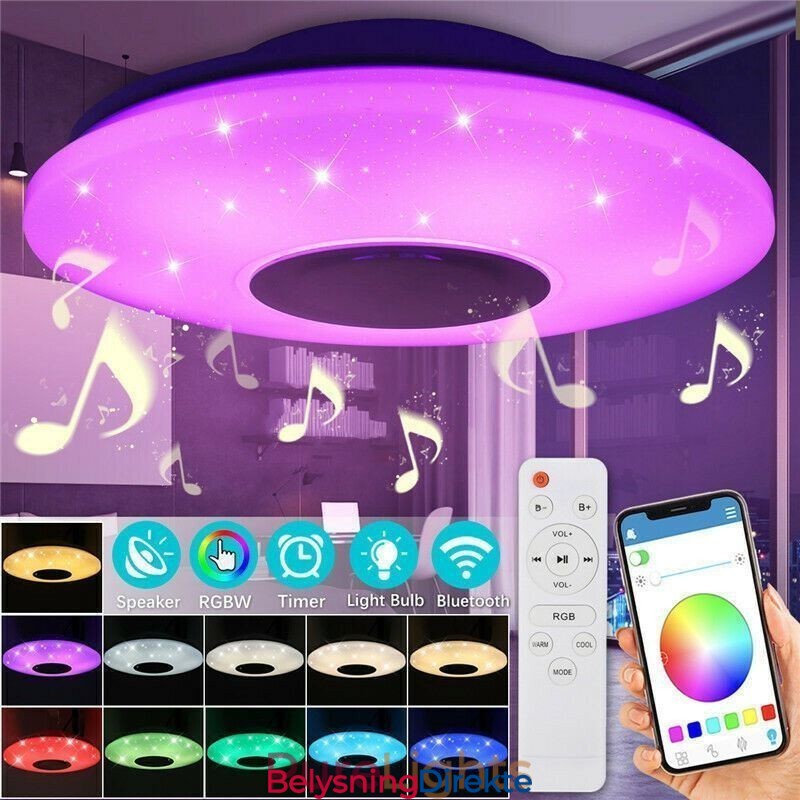 Innfelt Dekorativ Lampe Med Fjernkontroll Og Appkontroll Bluetooth-Høyttalerlampe