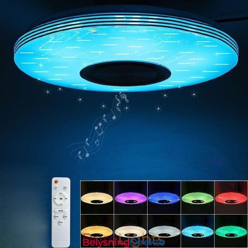 Innfelt Taklampe Dekorativ Lampe Fjernkontroll Med App Bluetooth-Høyttaler