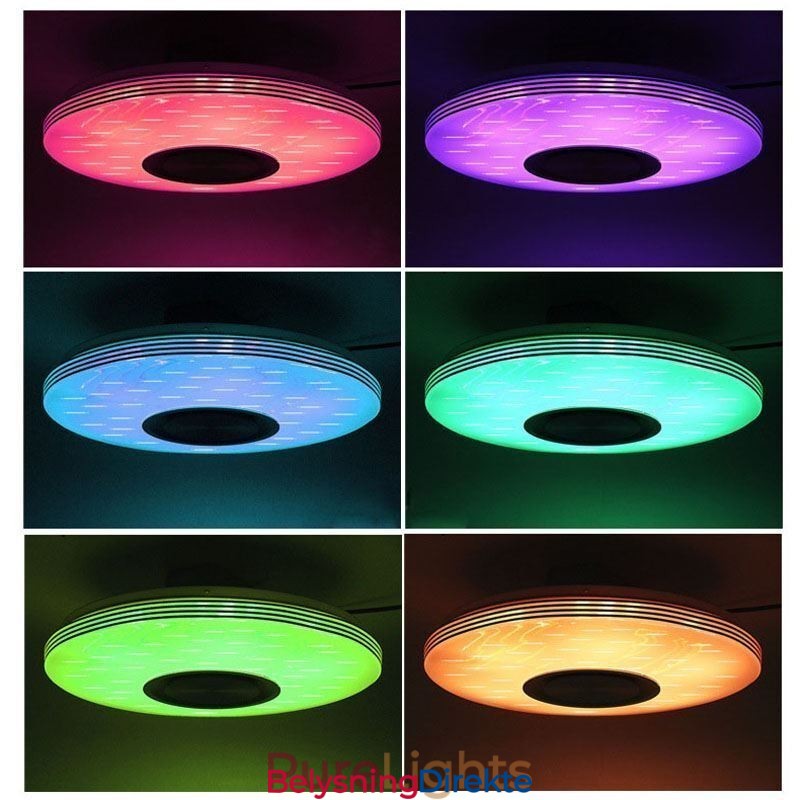 Innfelt Taklampe Dekorativ Lampe Fjernkontroll Med App Bluetooth-Høyttaler