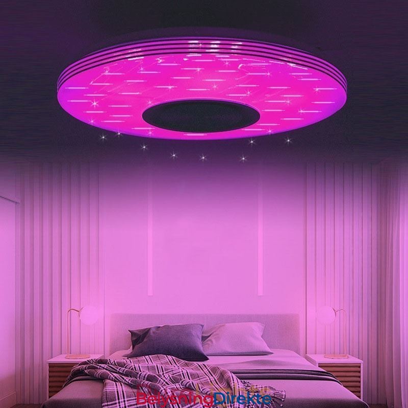 Innfelt Taklampe Dekorativ Lampe Fjernkontroll Med App Bluetooth-Høyttaler