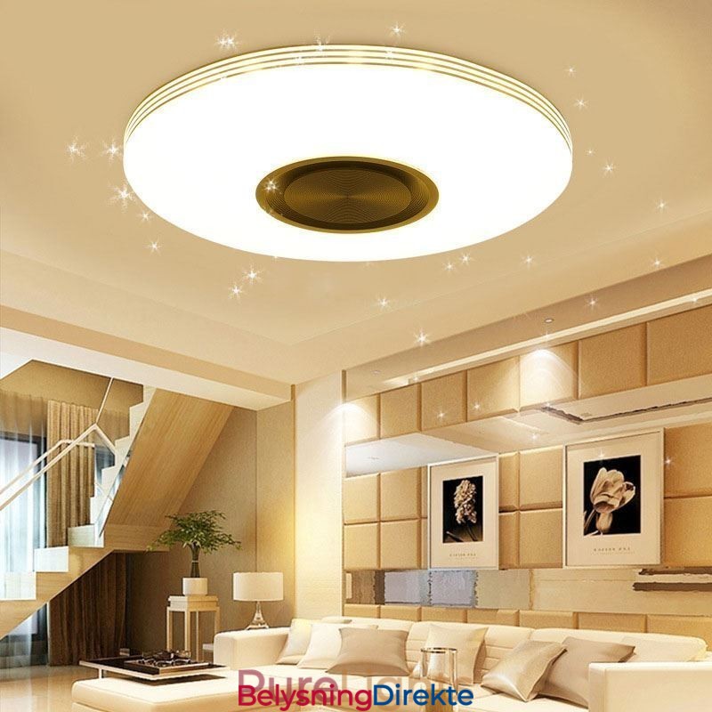 Innfelt Taklampe Dekorativ Lampe Fjernkontroll Med App Bluetooth-Høyttaler