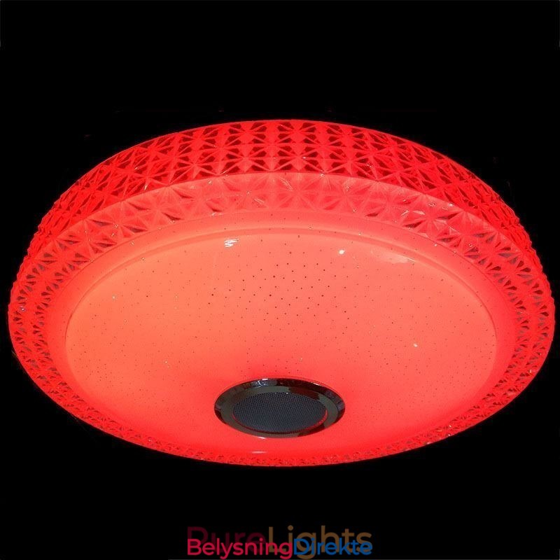 Dekorativ Taklampe Med Fjernkontroll Og Appkontroll Bluetooth-Høyttaler Med Musikk, Innfelt Montering