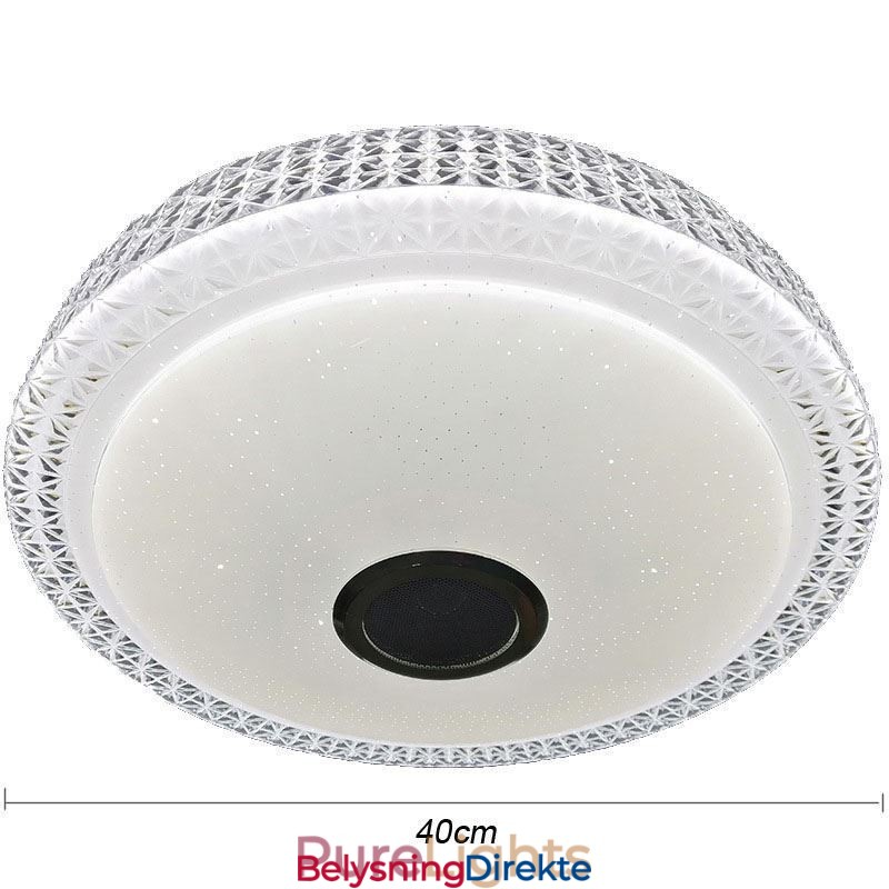 Dekorativ Taklampe Med Fjernkontroll Og Appkontroll Bluetooth-Høyttaler Med Musikk, Innfelt Montering