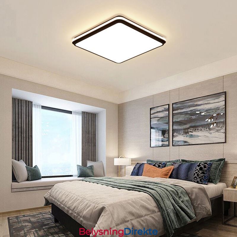 Minimalistisk Firkantet Innfelt Taklampe Moderne Akrylbelysning