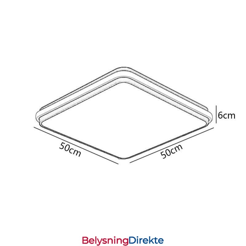 Minimalistisk Firkantet Innfelt Taklampe Moderne Akrylbelysning