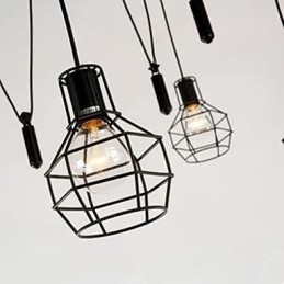 Spisestue Sittende Lysekrone Amerikanske Landlige Lamper Og Lanterner Løft Små Bur Dråpelys